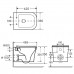 Подвесной безободковый унитаз с сиденьем Duroplast 485*360*350 Monterno RM-4836