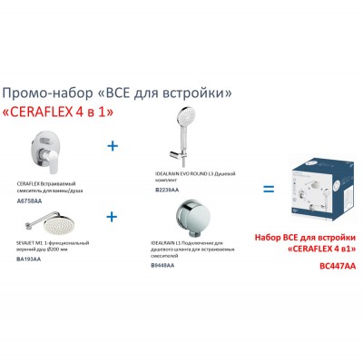 Комплект «ВСЕ для встройки» «CERAFLEX 4 в 1» Ideal Standard BC447AA