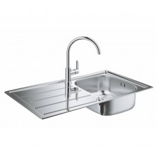 Комплект (Мойка кухонная GROHE K200 31552SD0 + Смеситель для кухонной мойки GROHE BauEdge 31367000) GROHE Bau 31562SD0