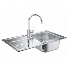 Комплект (Мойка кухонная GROHE K400 31566SD0 + Смеситель для кухонной мойки GROHE Concetto 32663001) GROHE Concetto 31570SD0